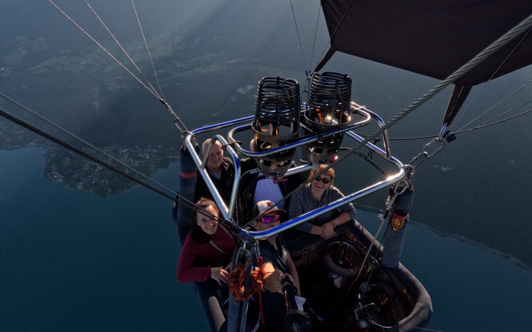 La nacelle vue de haut au-dessus du lac d'Annecy